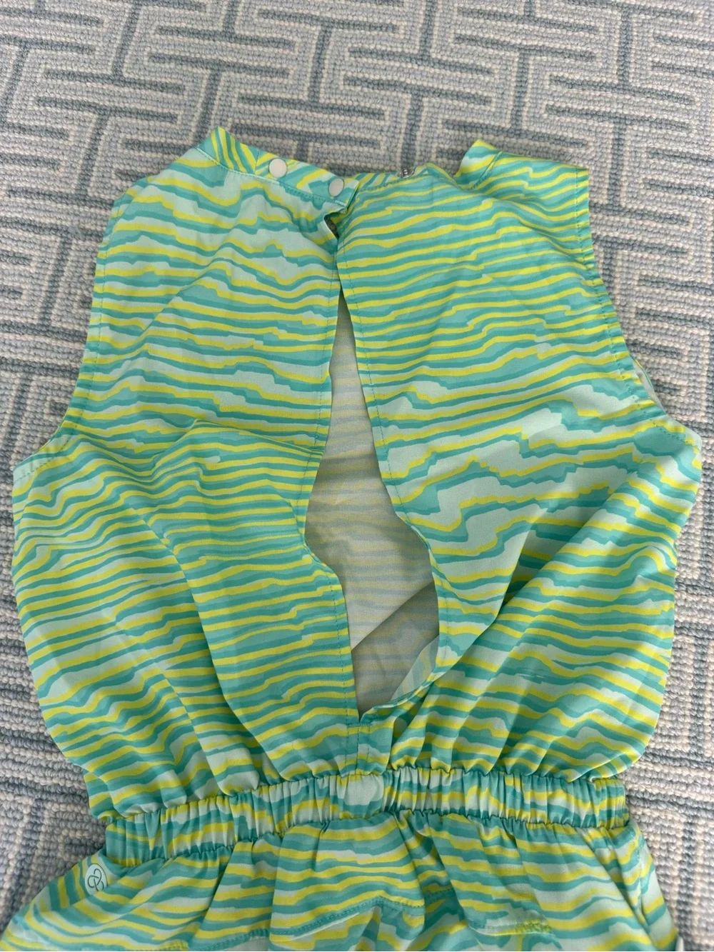 Zella Girls' Green & Yellow Striped Sleeveless Romper